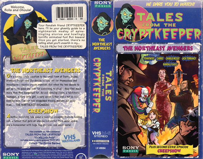 TALES FROM THE CRYPTKEEPER THE NORTHEAST AVENGERS CUSTOM VHS COVER CUSTOM VHS COVER, MODERN VHS COVER, CUSTOM VHS COVER, VHS COVER, VHS COVERS